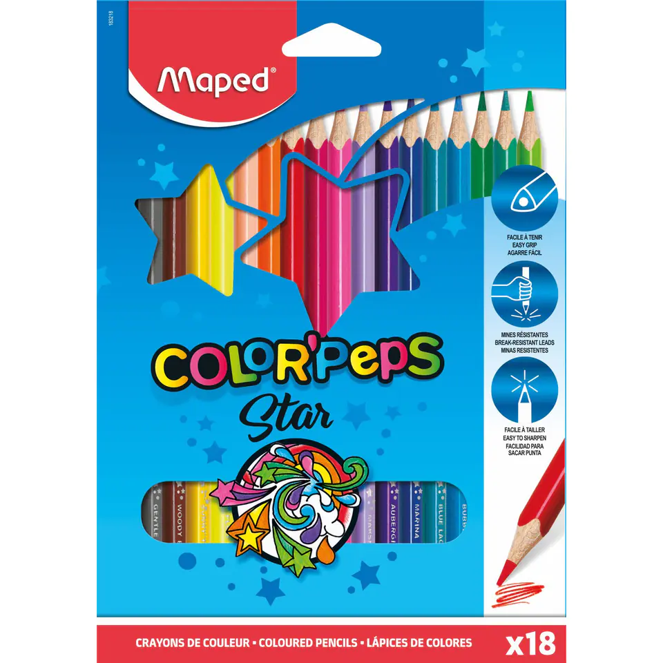 ⁨Triangular pencils MAPED COLORPEPS 18colors 183218⁩ at Wasserman.eu