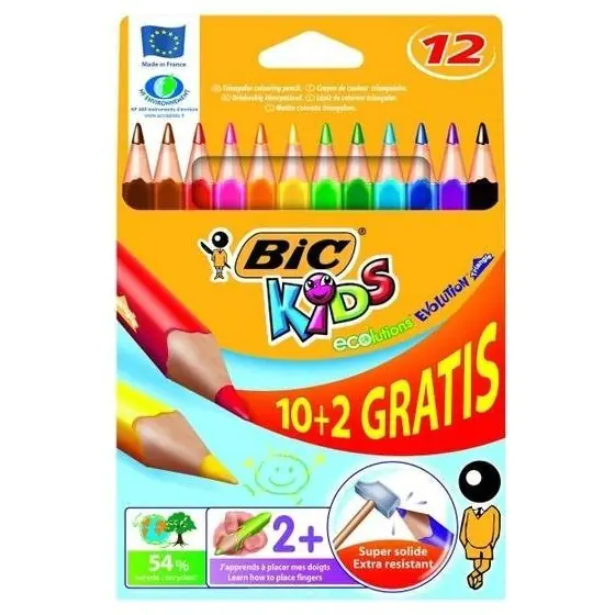 ⁨Crayons EVOLUTION TRIANGLE 10+2 829735/8871462 BIC⁩ at Wasserman.eu