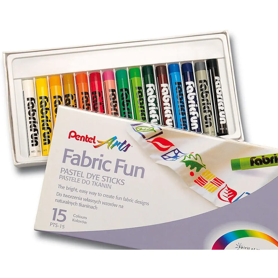 ⁨Crayons pastels for fabrics PENTEL 15colors PTS15⁩ at Wasserman.eu