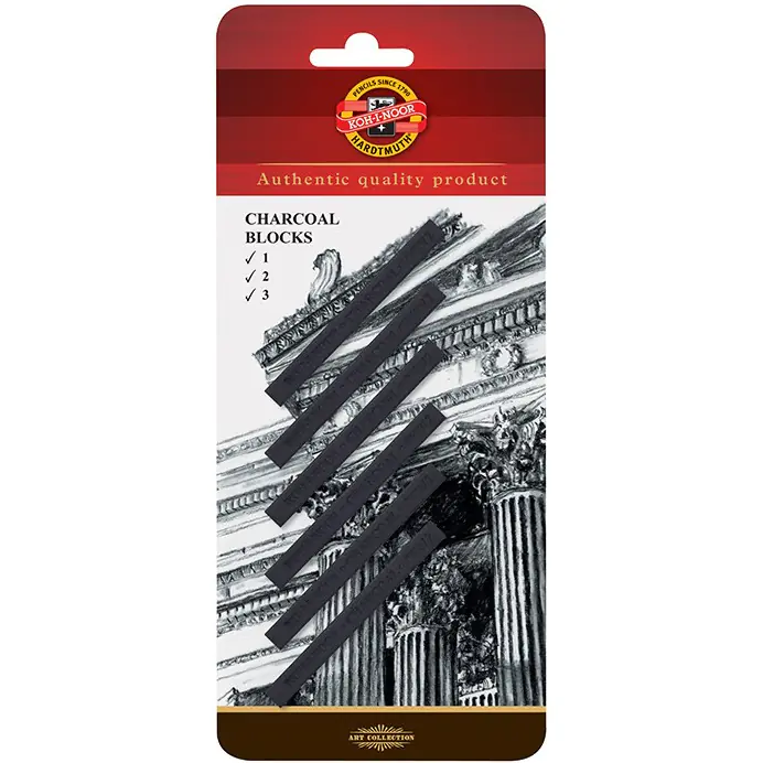 ⁨Węgiel prasowany w sztyfcie twardość 1,2,3; 7x7mm op. 6szt KOH-I-NOOR 8683⁩ w sklepie Wasserman.eu
