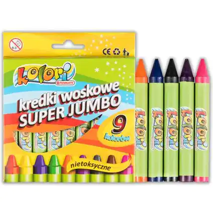 ⁨Wax crayons Super Jumbo 9kol. COLORS TT7884⁩ at Wasserman.eu