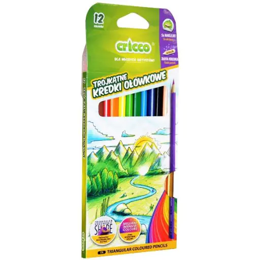 ⁨Triangular crayons 12kol.mix patterns CRICCO CR322K12⁩ at Wasserman.eu