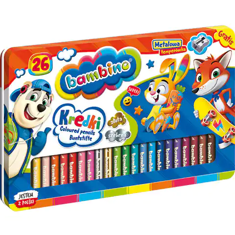 ⁨Pencil crayons 26 colors Bambino in metal packaging⁩ at Wasserman.eu
