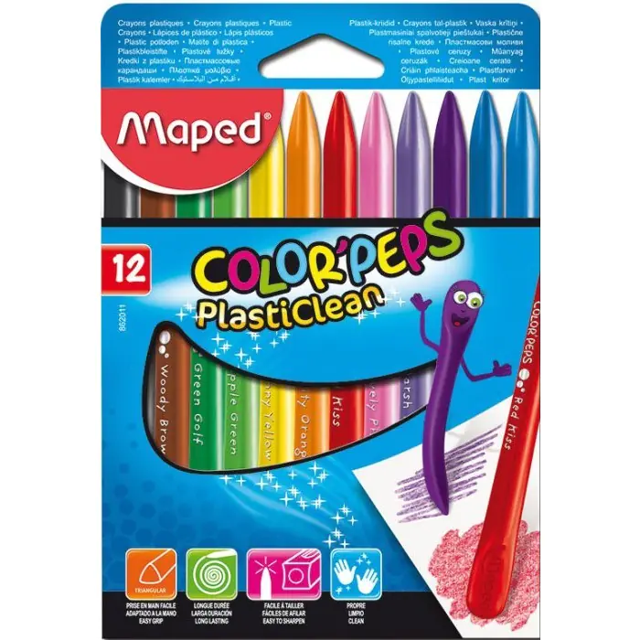 ⁨Colorpeps 12 colors plastic crayons 862011 MAPED⁩ at Wasserman.eu