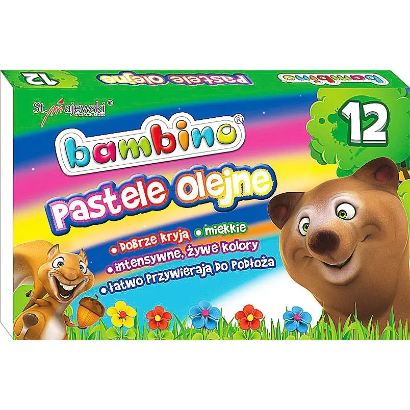 ⁨Pastele olejne BAMBINO 12 kolorów ST.MAJEWSKI⁩ w sklepie Wasserman.eu