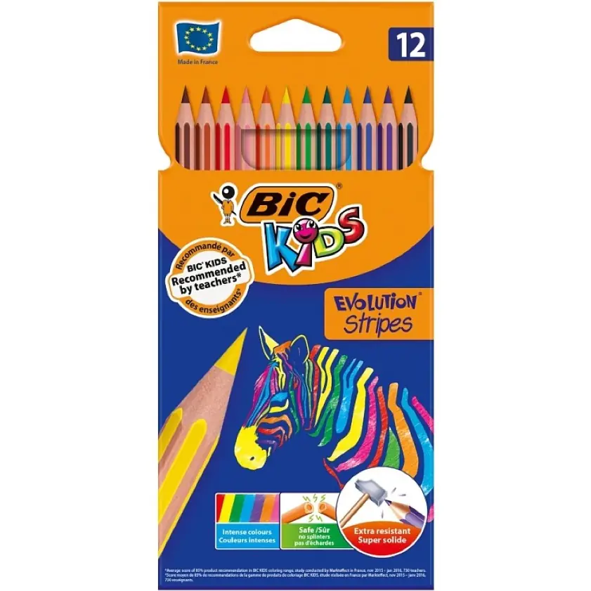 ⁨Crayons Eco Evolution Stripes 12colors 82902910 BIC⁩ at Wasserman.eu