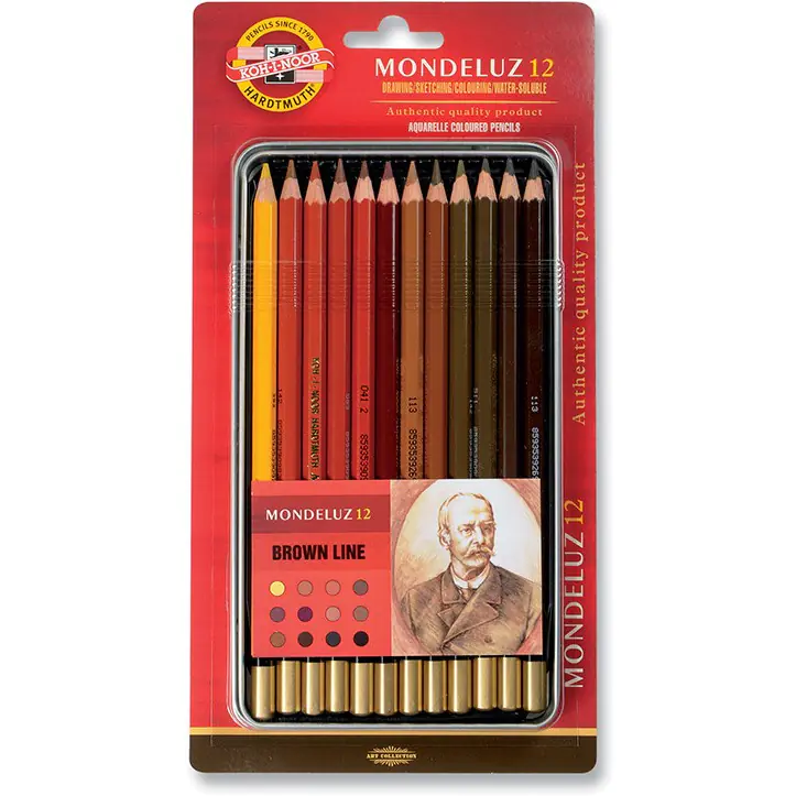 ⁨Crayons MONDELUZ 3722/BR 12 pcs. LINE BRONZES op. metal KOH-I-NOOR⁩ at Wasserman.eu