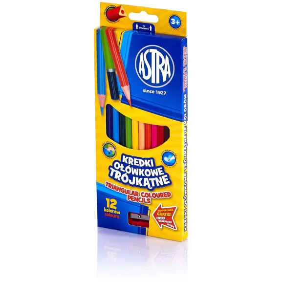 ⁨Triangular pencils 12 colors 312110002 ASTRA⁩ at Wasserman.eu