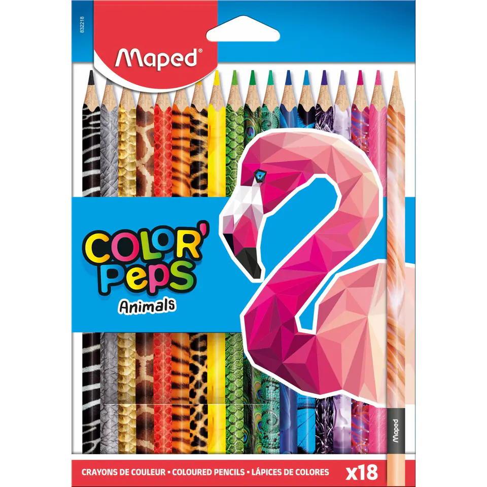 ⁨Crayons Colorpeps animals triangular 18 pcs pud. incl. 832218 MAPED⁩ at Wasserman.eu