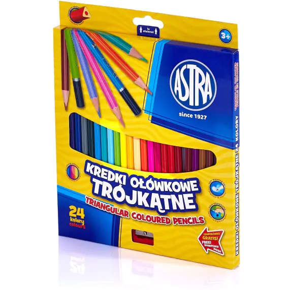 ⁨Triangular pencils 24 colors 312110003 ASTRA⁩ at Wasserman.eu