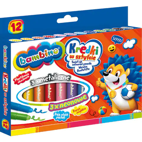 ⁨BAMBINO Crayons stick 12 colors⁩ at Wasserman.eu