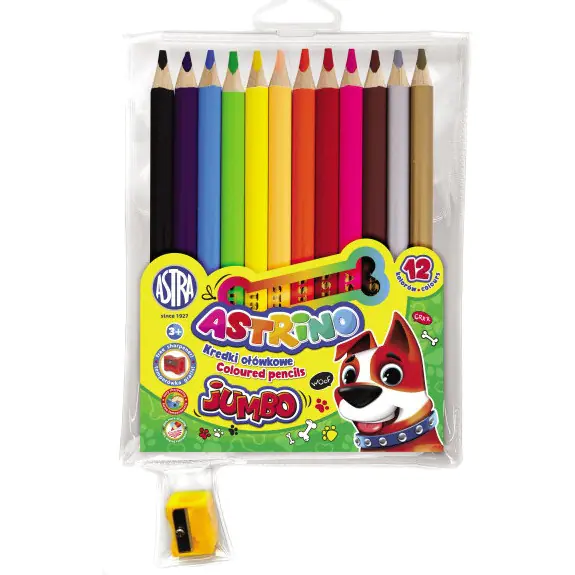 ⁨Pencil pencils JUMBO 12 colors + sharpener 312221001 ASTRINO⁩ at Wasserman.eu