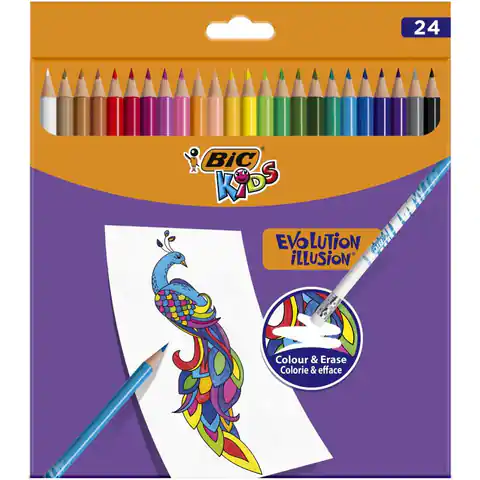 ⁨Crayons KIDS EVOLUTION ILLUSION pencil box 24kol. 987869 BIC⁩ at Wasserman.eu