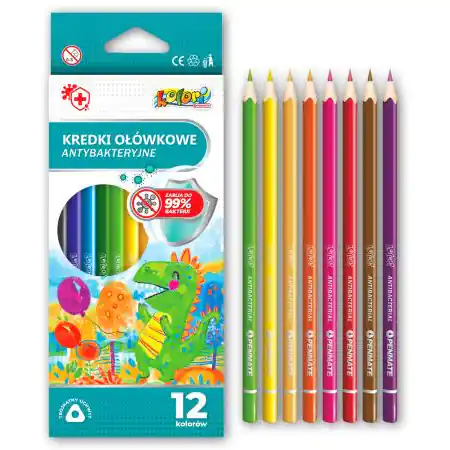 ⁨Pencil crayons 12kol antibacterial Kolori Premium TT8227 PENMATE⁩ at Wasserman.eu