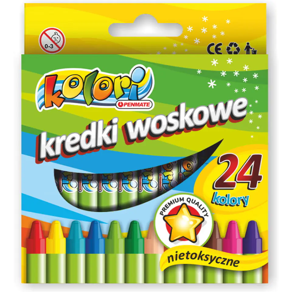 ⁨Candle crayons 24kol. PREMIUM COLORS TT7233 PENMATE⁩ at Wasserman.eu