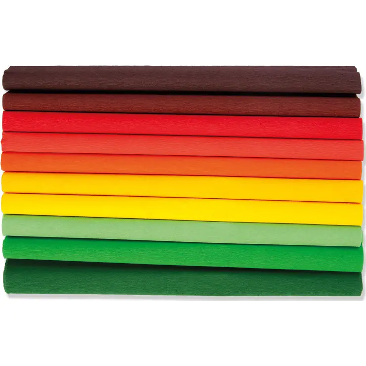 ⁨Bibuła marszczona 25 x200cm - JESIEN - MIX 10 kolorów, 10 rolek, Happy Color⁩ w sklepie Wasserman.eu