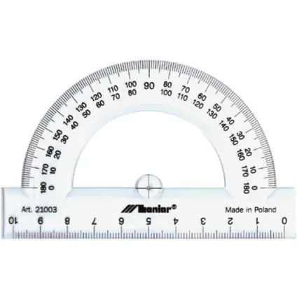 ⁨School protractor plastic 180st/10cm 21003 LENIAR⁩ at Wasserman.eu