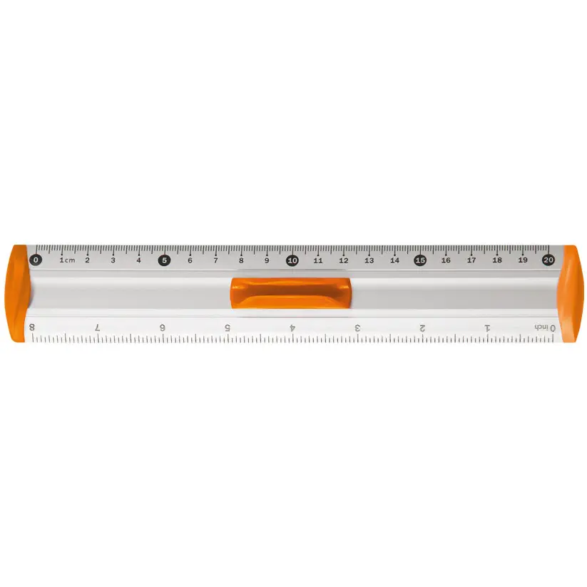 ⁨Aluminium ruler 20cm handle orange BL040-PB TETIS⁩ at Wasserman.eu
