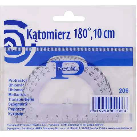 ⁨Protractor 10cm 180 degrees in case 206 PRATEL⁩ at Wasserman.eu