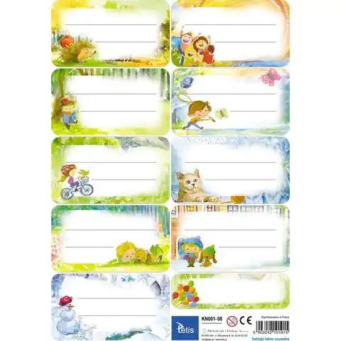 ⁨Stickers for books and notebooks 25ark*9pcs KN001-08 TETIS⁩ at Wasserman.eu