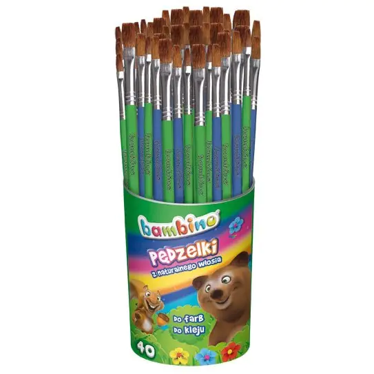 ⁨Brushes for paints and glue BAMBINO 40 pcs. - ku *2854 ST. MAJEWSKI⁩ at Wasserman.eu