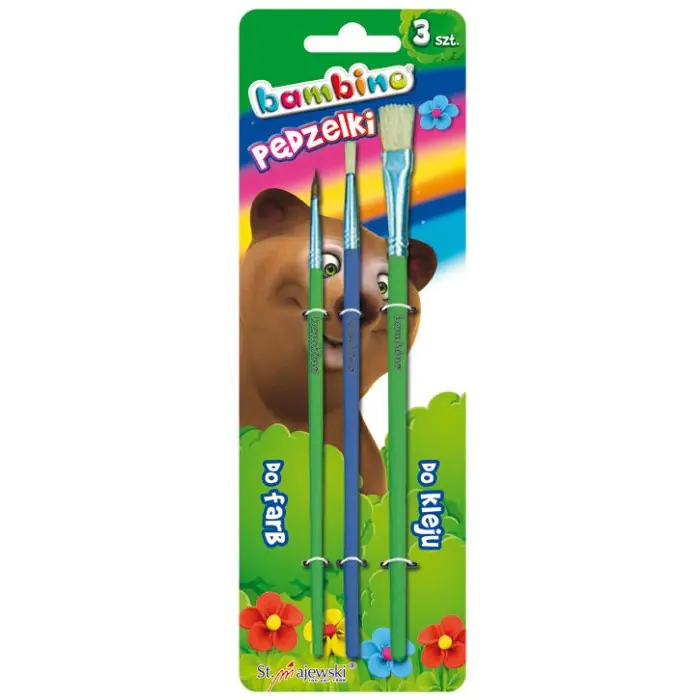 ⁨Brushes for paint and glue BAMBINO 3 pcs. St.Majewski⁩ at Wasserman.eu