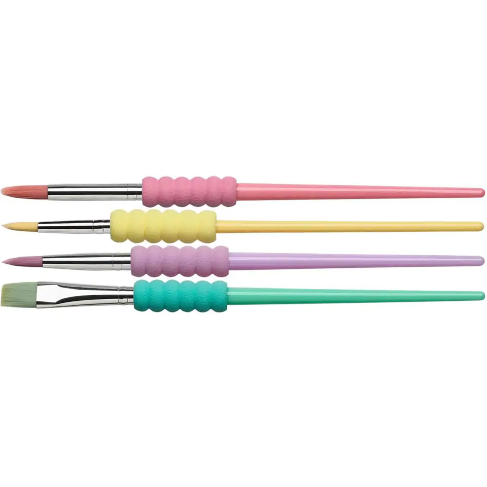 ⁨School brushes with soft handle 4pcs. pastel colours 481620 Faber-Castell⁩ at Wasserman.eu