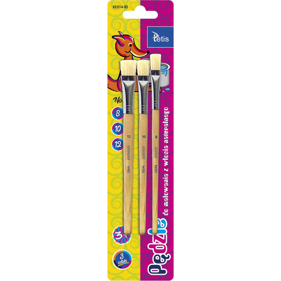 ⁨Flat brushes (size 8,10,12) KE014-BS TETIS⁩ at Wasserman.eu