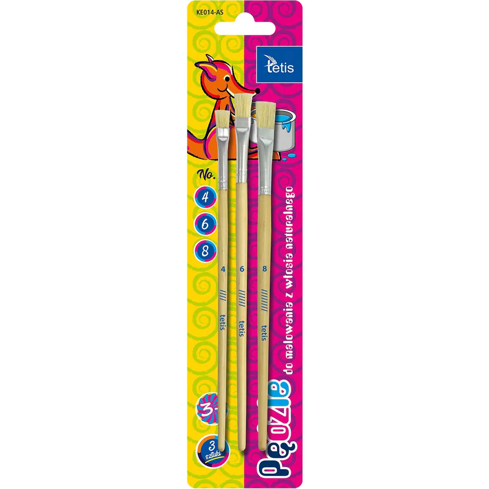 ⁨Flat brushes (size 4,6,8) KE014-AS TETIS⁩ at Wasserman.eu