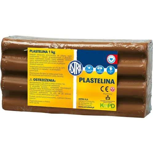 ⁨Plastelina Astra 1 kg brązowa 303111022 ASTRA⁩ w sklepie Wasserman.eu