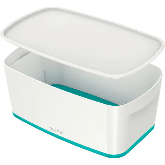 ⁨MyBox small with lid, white-turquoise LEITZ 52291051⁩ at Wasserman.eu