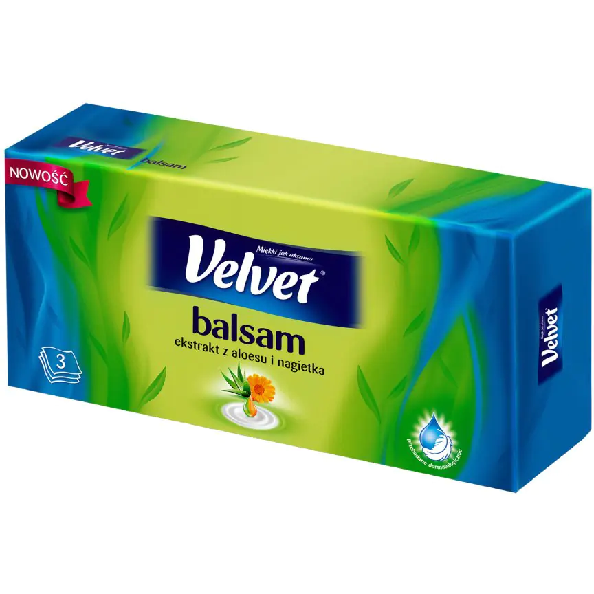 ⁨Wipes VELVET BALSAM (70 pieces) 3 layers of aloe vera and calendula extract⁩ at Wasserman.eu