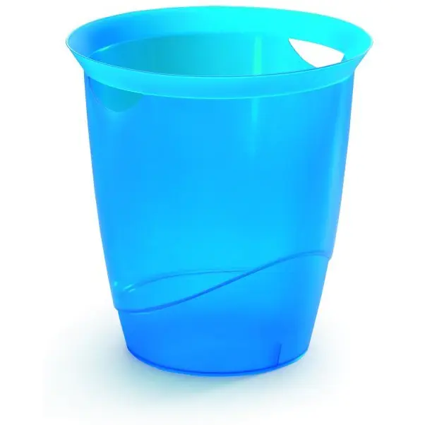 ⁨Trash bin 16l blue transparent DURABLE 1701710540⁩ at Wasserman.eu