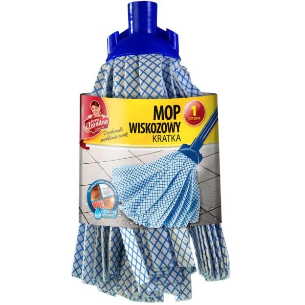 ⁨Mop wiskozowy kratka PB-3937 ANNA ZARADNA⁩ w sklepie Wasserman.eu