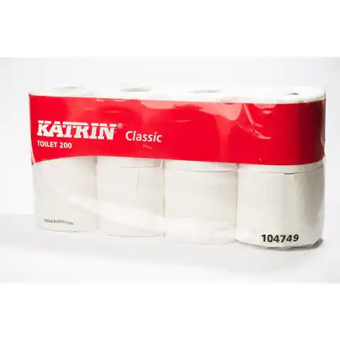 ⁨Papier toaletowy 2w celuloza(8 sztuk) CLASSIC TOILET 200 104749/476154 KATRIN⁩ w sklepie Wasserman.eu