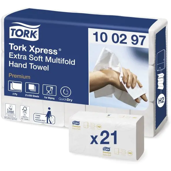 ⁨Ręcznik TORK H2 ZZ biały PREMIUM Extra SOFT celuloza 100297⁩ w sklepie Wasserman.eu