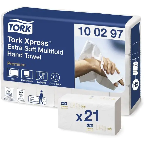 ⁨Ręcznik ZZ TORK 21,2x34cm (21x100) H2 biały 2w celuloza PREMIUM Extra SOFT 100297⁩ w sklepie Wasserman.eu