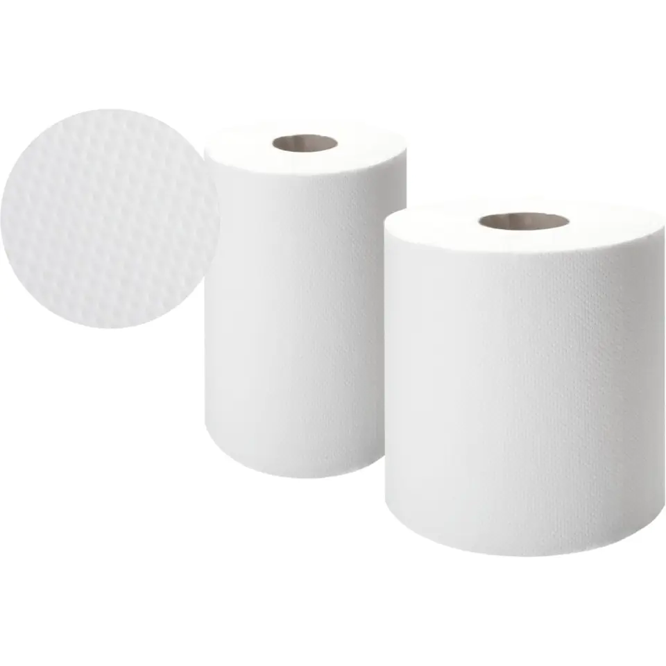 ⁨White roll towel 60m (12 pieces) 2 layers cellulose ELLIS Comfort 9.401.084 3070⁩ at Wasserman.eu