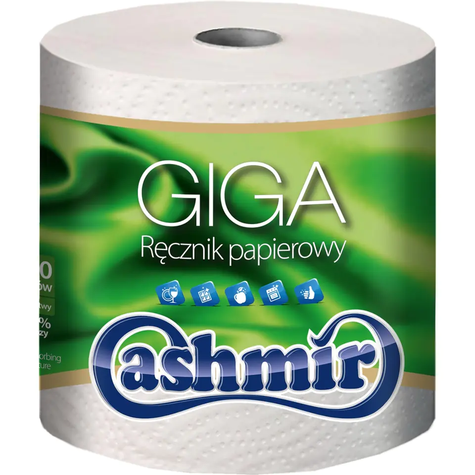 ⁨Ręcznik kuchenny CASHMIR GIGA 500 listków 100m 2 warstwy 100% celulozy⁩ w sklepie Wasserman.eu