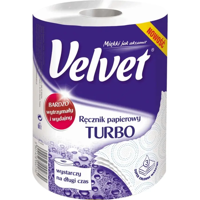 ⁨Ręcznik papierowy VELVET TURBO 3 warstwy 300 listków⁩ w sklepie Wasserman.eu