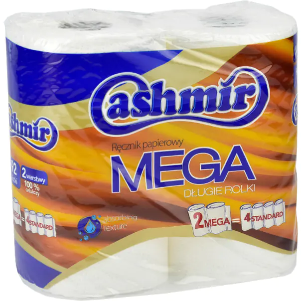 ⁨Ręcznik kuchenny CASHMIR MEGA (2 rolki) 2 warstwy 100% celuloza 225301⁩ w sklepie Wasserman.eu