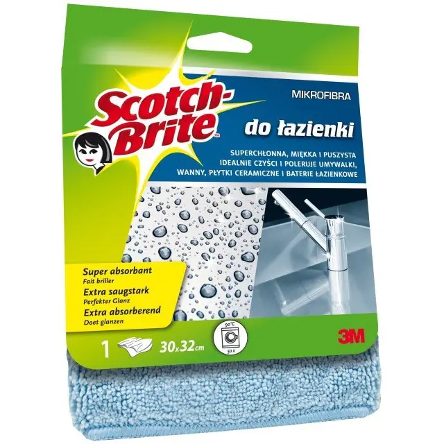 ⁨Ścierka z mikrofibry SCOTCH-BRITE do łazienki 27294912 3M⁩ w sklepie Wasserman.eu