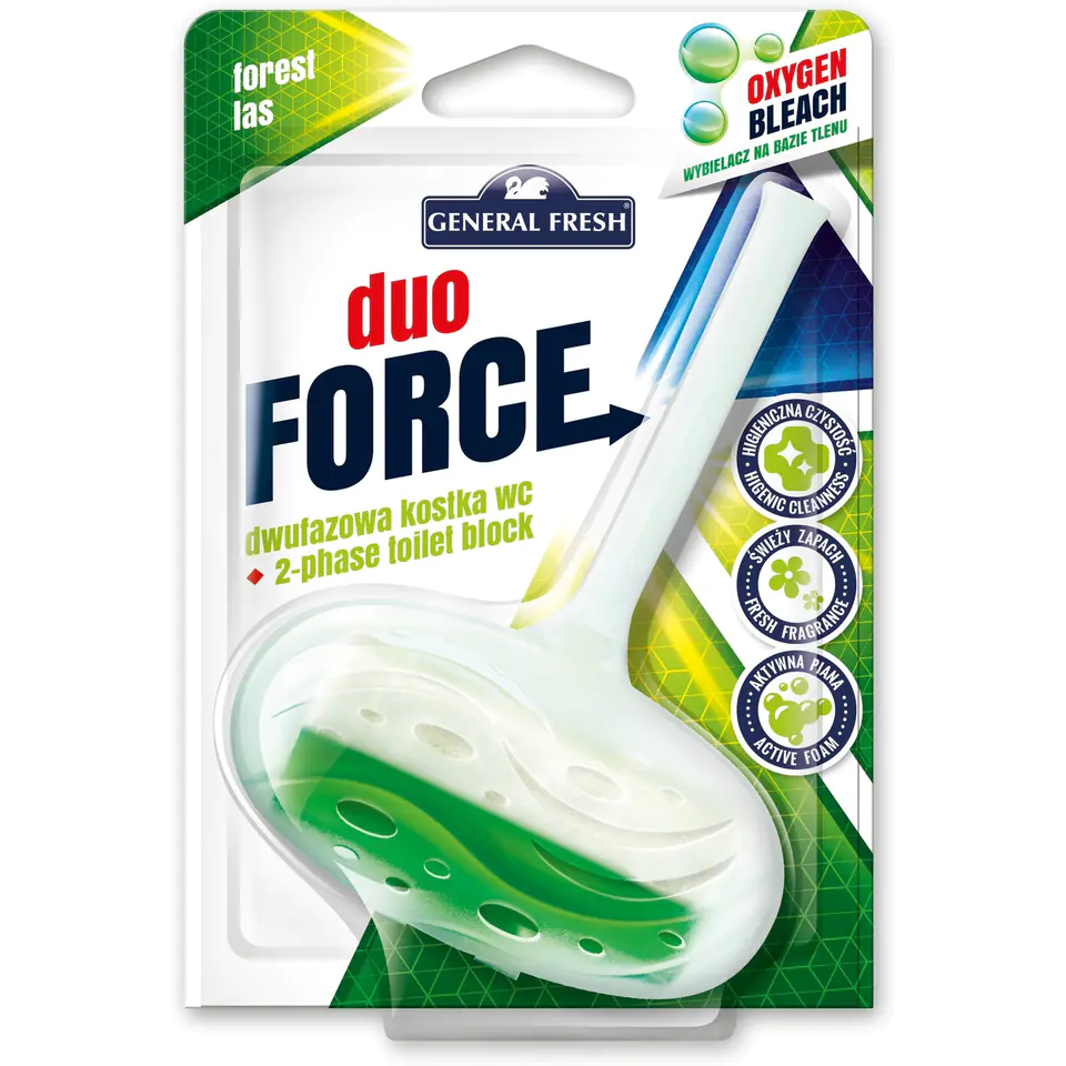 ⁨Kostka do WC DUO FORCE zawieszka 40g las GENERAL FRESH⁩ w sklepie Wasserman.eu