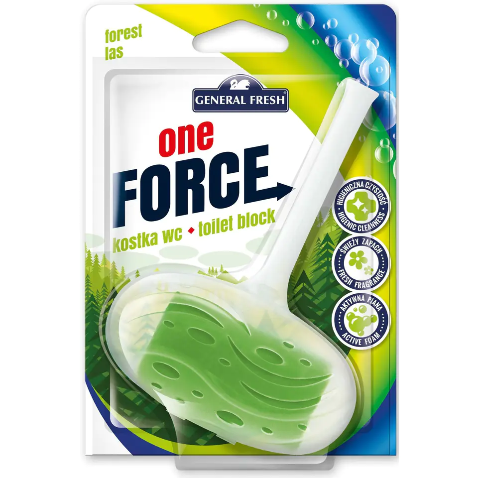 ⁨Kostka do WC zawieszka 40g las GENERAL FRESH Force One⁩ w sklepie Wasserman.eu