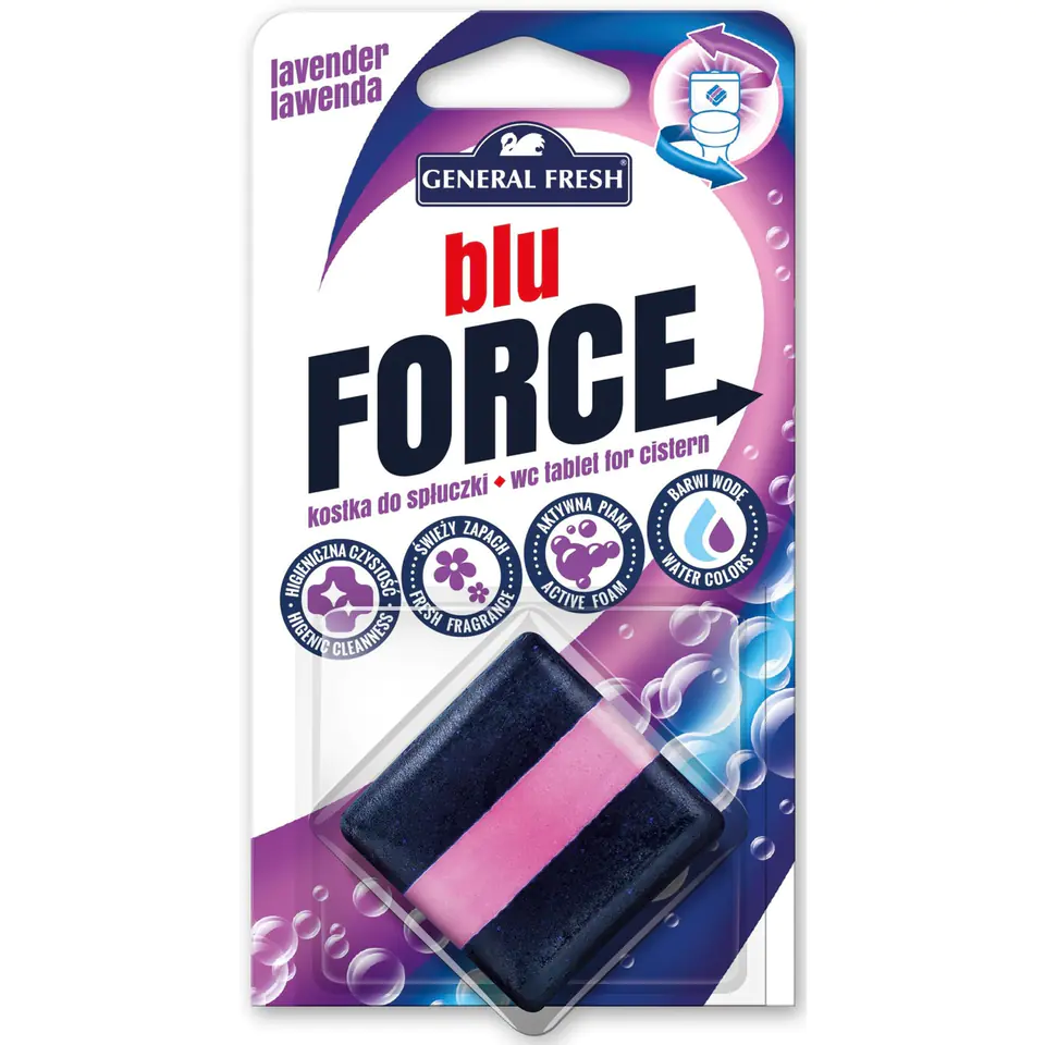 ⁨Kostka do WC BLU FORCE do spłuczki 50g lawenda GENERAL FRESH⁩ w sklepie Wasserman.eu