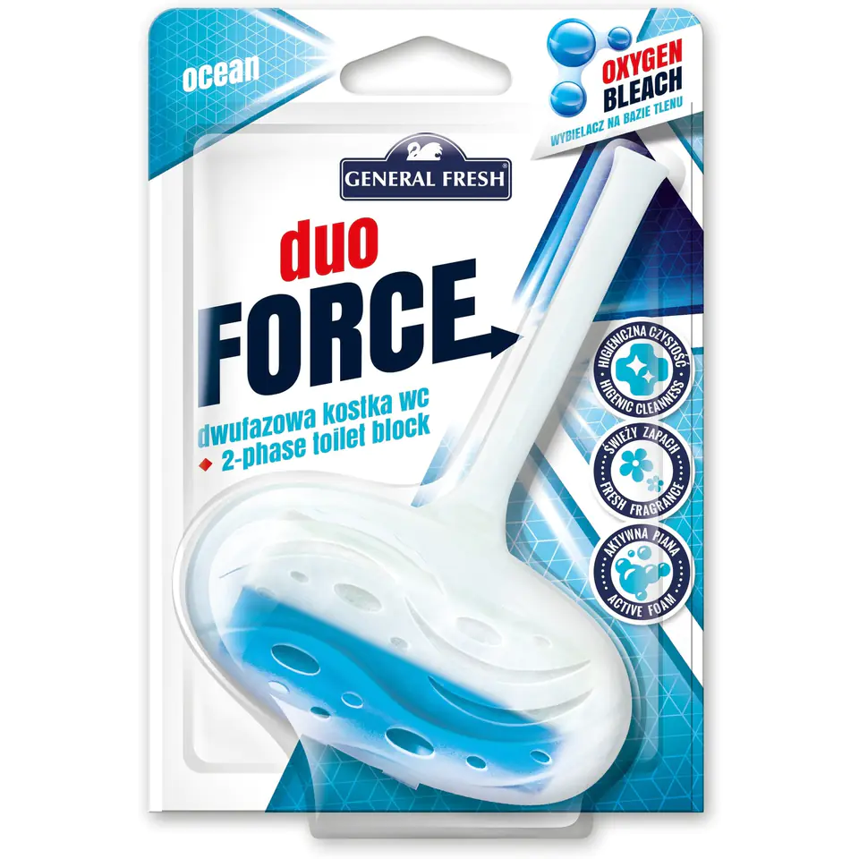 ⁨Kostka do WC DUO FORCE zawieszka 40g morze GENERAL FRESH⁩ w sklepie Wasserman.eu