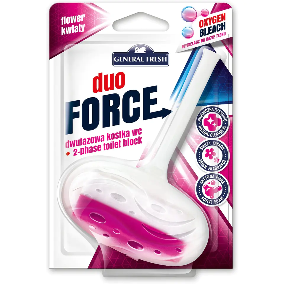 ⁨Kostka do WC DUO FORCE zawieszka 40g kwiat GENERAL FRESH⁩ w sklepie Wasserman.eu