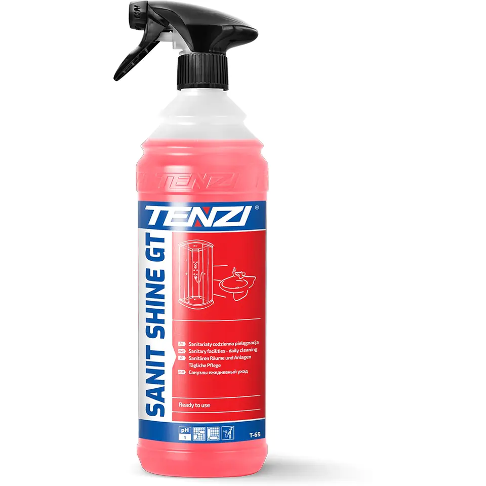 ⁨Płyn TENZI SANIT SHINE GT do mycia sanitariatów 1l. (T-65/001)⁩ w sklepie Wasserman.eu