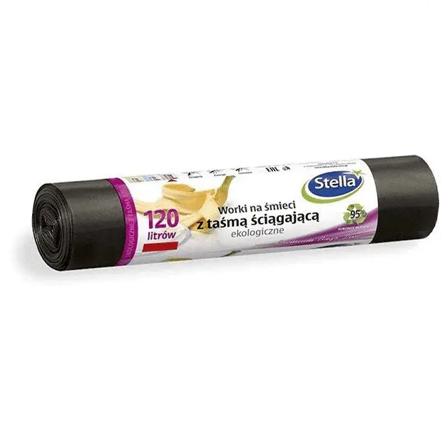 ⁨Worki na śmieci 120L ekologiczne z taśmą (LDPE) (10szt) STELLA WNS-6356⁩ w sklepie Wasserman.eu