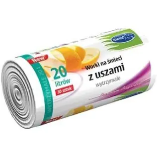 Garbage bags with ears durable 20L 30pcs. white (HD-LD) STELLA WNS-9701V1 at Wasserman.eu